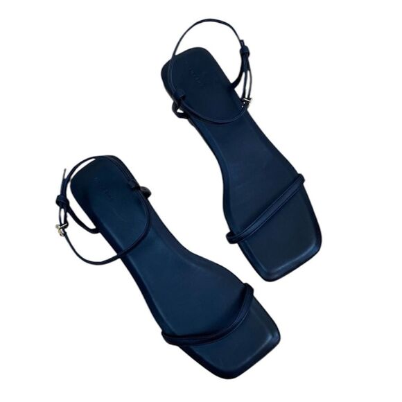 Anine Bing Invisible Flat Sandal Black Leather - Picture 10 of 16